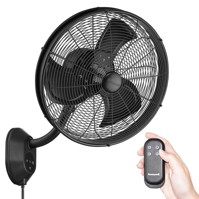 Honeywell Wet-Rated Wall-Mount Oscillating Fan with Remote