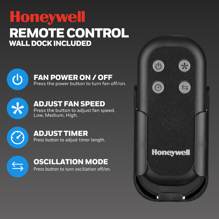 Honeywell 18" Outdoor Damp-Rated Oscillating Wall Fan with Remote