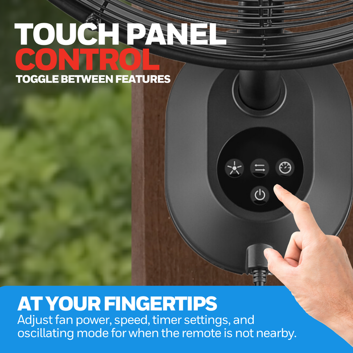 Honeywell 18" Outdoor Damp-Rated Oscillating Wall Fan with Remote
