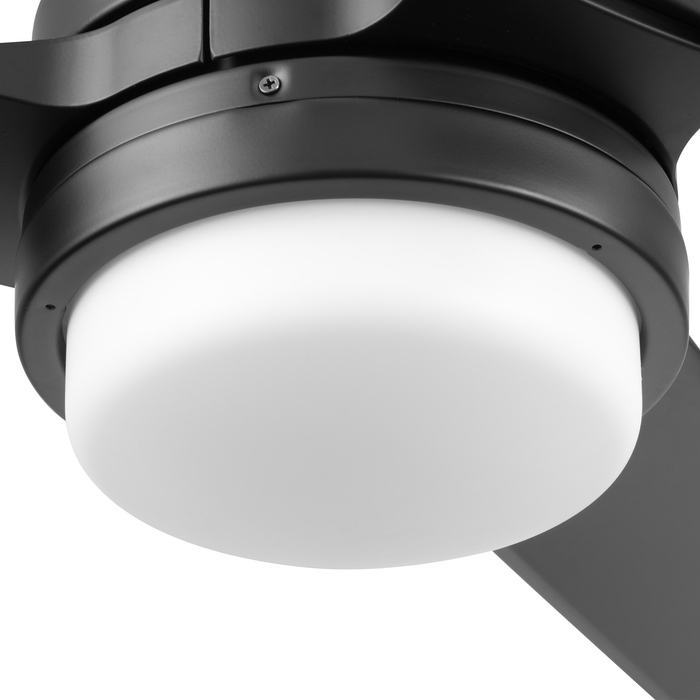 54" Honeywell Port Isle Matte Black Ceiling Fan with Light and Remote